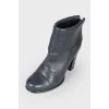 Leather zipper back booties