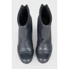 Leather zipper back booties