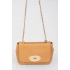 Brown leather bag on a swivel fastener