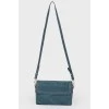 Emerald leather bag with bow