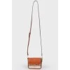 Brown leather bag with removable shoulder strap