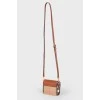 Brown leather bag with removable shoulder strap
