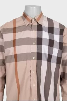 Men's checkered button-down shirt