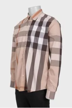 Men's checkered button-down shirt