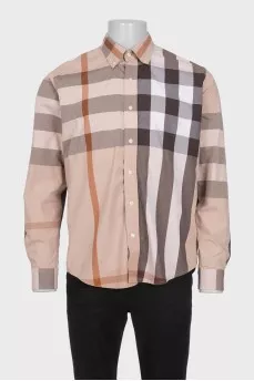 Men's checkered button-down shirt