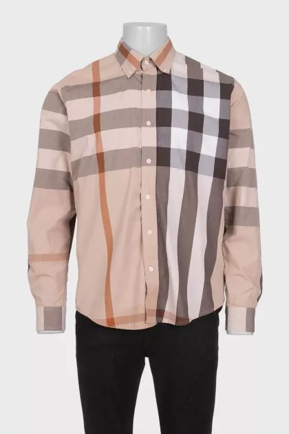 Men's checkered button-down shirt