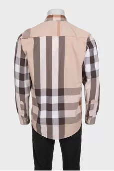 Men's checkered button-down shirt