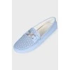 Lavender moccasins with tag