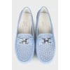 Lavender moccasins with tag