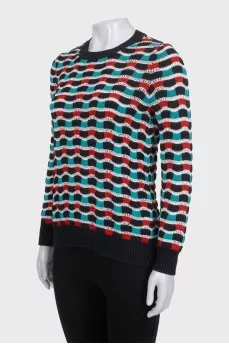 Jumper with a multi-colored print