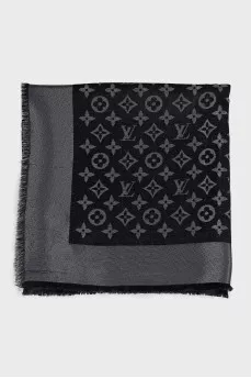 Men's silk and wool scarf with signature print