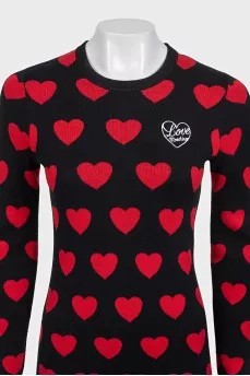 Heart Print Bodycon Dress