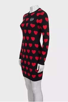 Heart Print Bodycon Dress