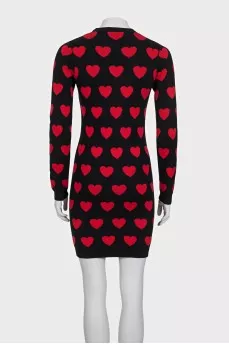 Heart Print Bodycon Dress