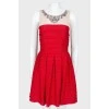 Pleated dress with rhinestones