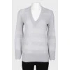 Grey V-neck pullover