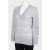 Grey V-neck pullover