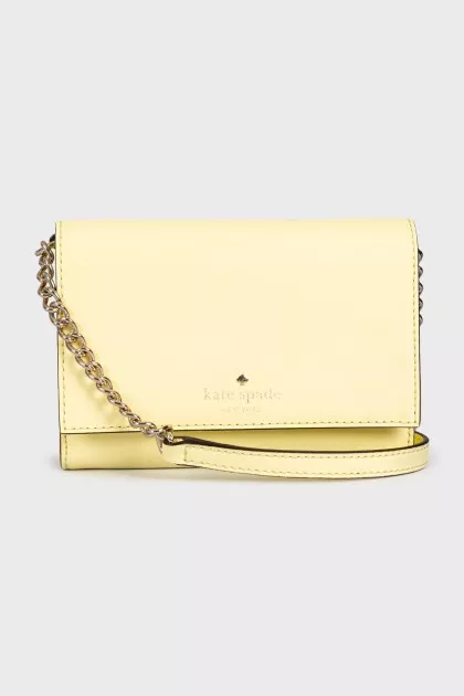 Yellow leather crossbody