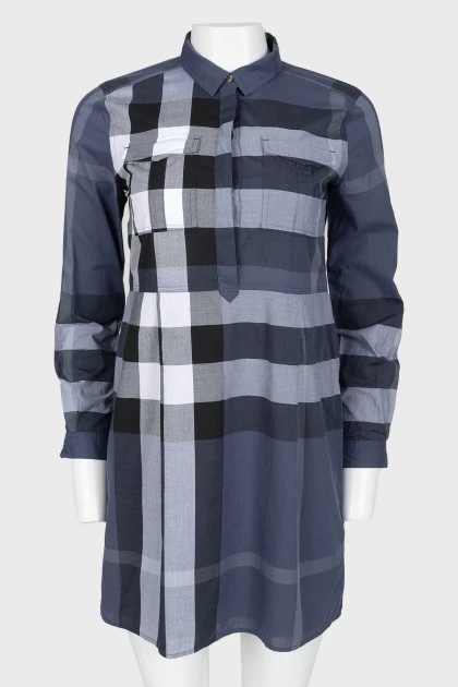 Button plaid dress
