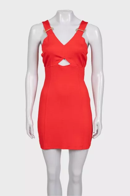 Red bodycon dress with cutout