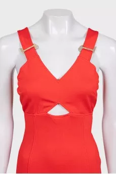 Red bodycon dress with cutout
