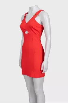 Red bodycon dress with cutout