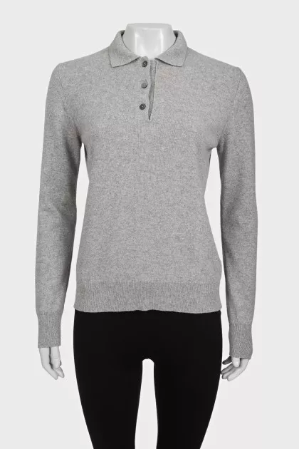 Grey jumper made of wool, silk and cashmere