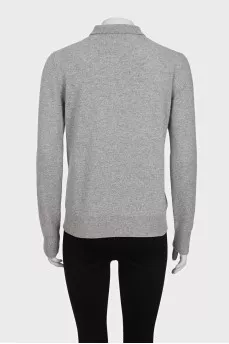 Grey jumper made of wool, silk and cashmere