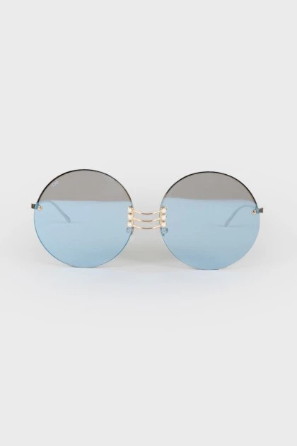 Sunglasses with mirror round glass