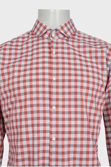 Men's slim fit plaid button-down shirt