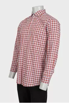 Men's slim fit plaid button-down shirt