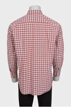 Men's slim fit plaid button-down shirt