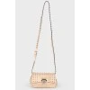 Leather golden studs handbag