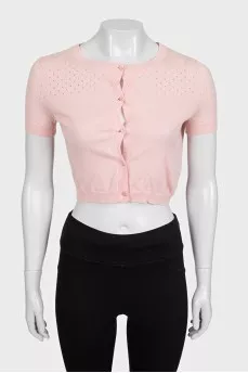 Pink wool button-down top