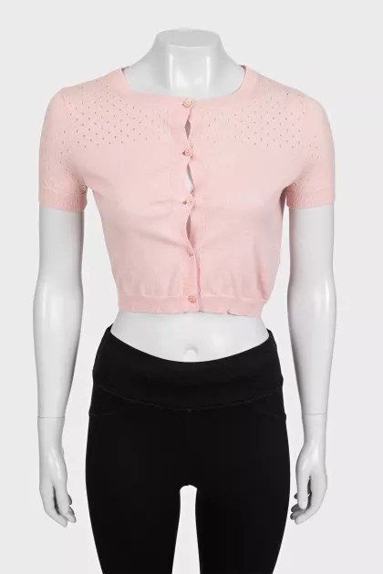 Pink wool button-down top