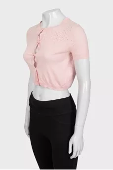 Pink wool button-down top