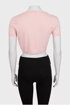 Pink wool button-down top