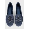 Loafers rhinestones denim with a tag