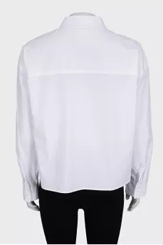Straight-cut shirt decorated with crystals
