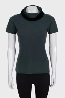 Straight T-shirt made of cashmere and silk
