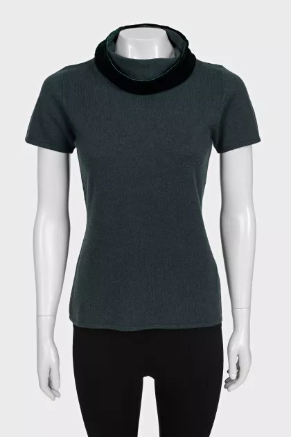 Straight T-shirt made of cashmere and silk