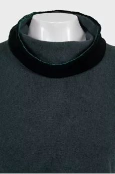 Straight T-shirt made of cashmere and silk