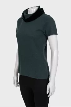 Straight T-shirt made of cashmere and silk