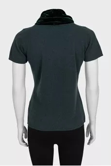 Straight T-shirt made of cashmere and silk