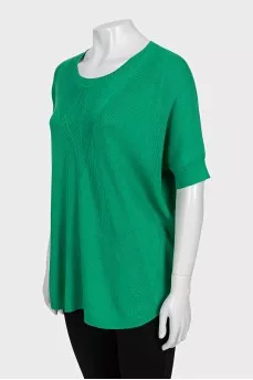 Short sleeve wool and silk jumper