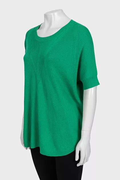 Short sleeve wool and silk jumper