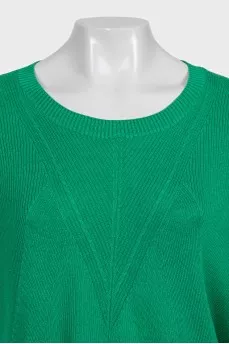 Short sleeve wool and silk jumper