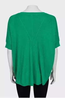 Short sleeve wool and silk jumper