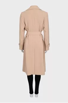 Fitted raincoat with wide belt