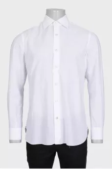 Men's straight white shirt with logo